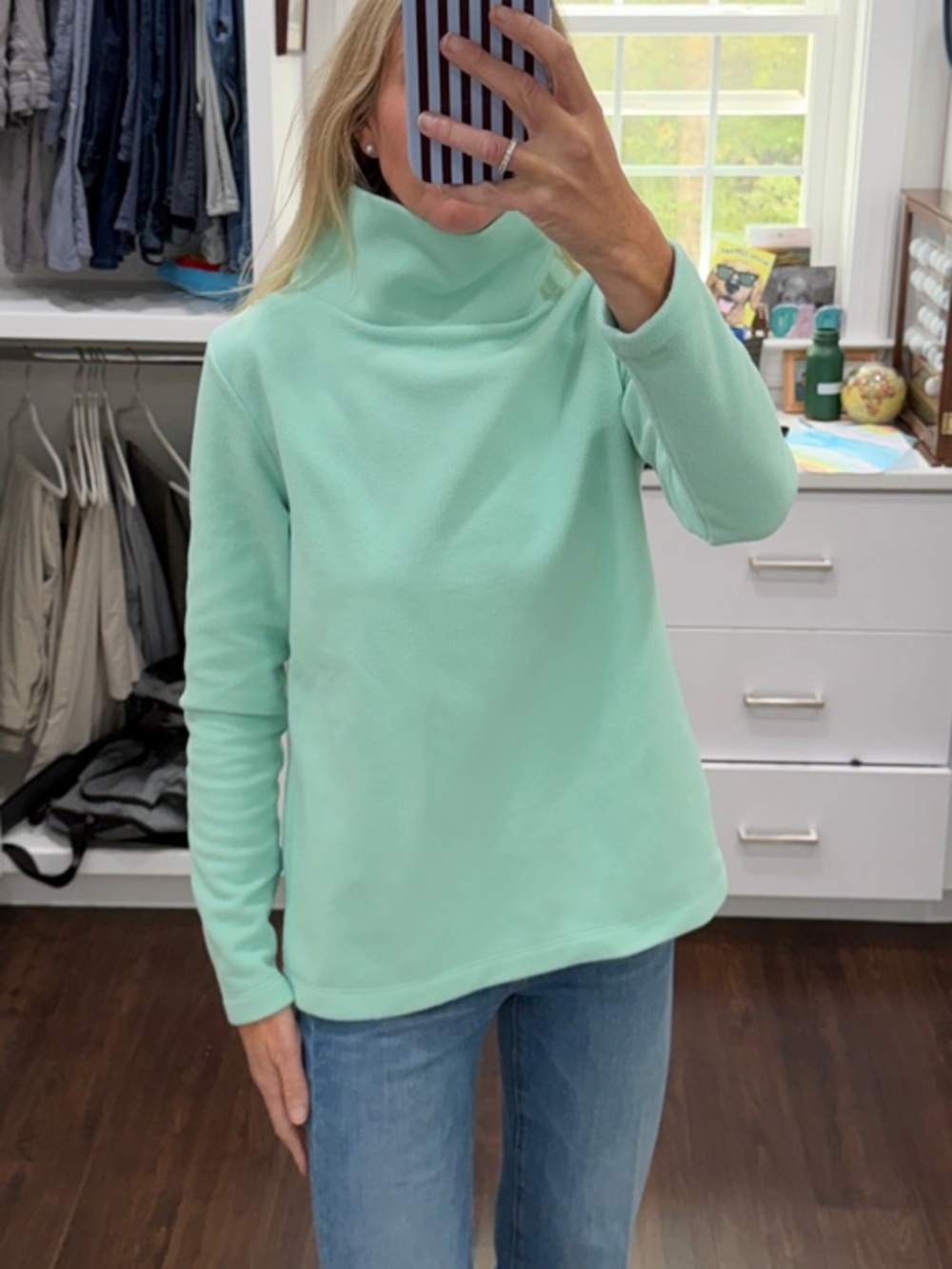 Dudley Stephens Greenpoint Mint Green Funnel Neck Pullover